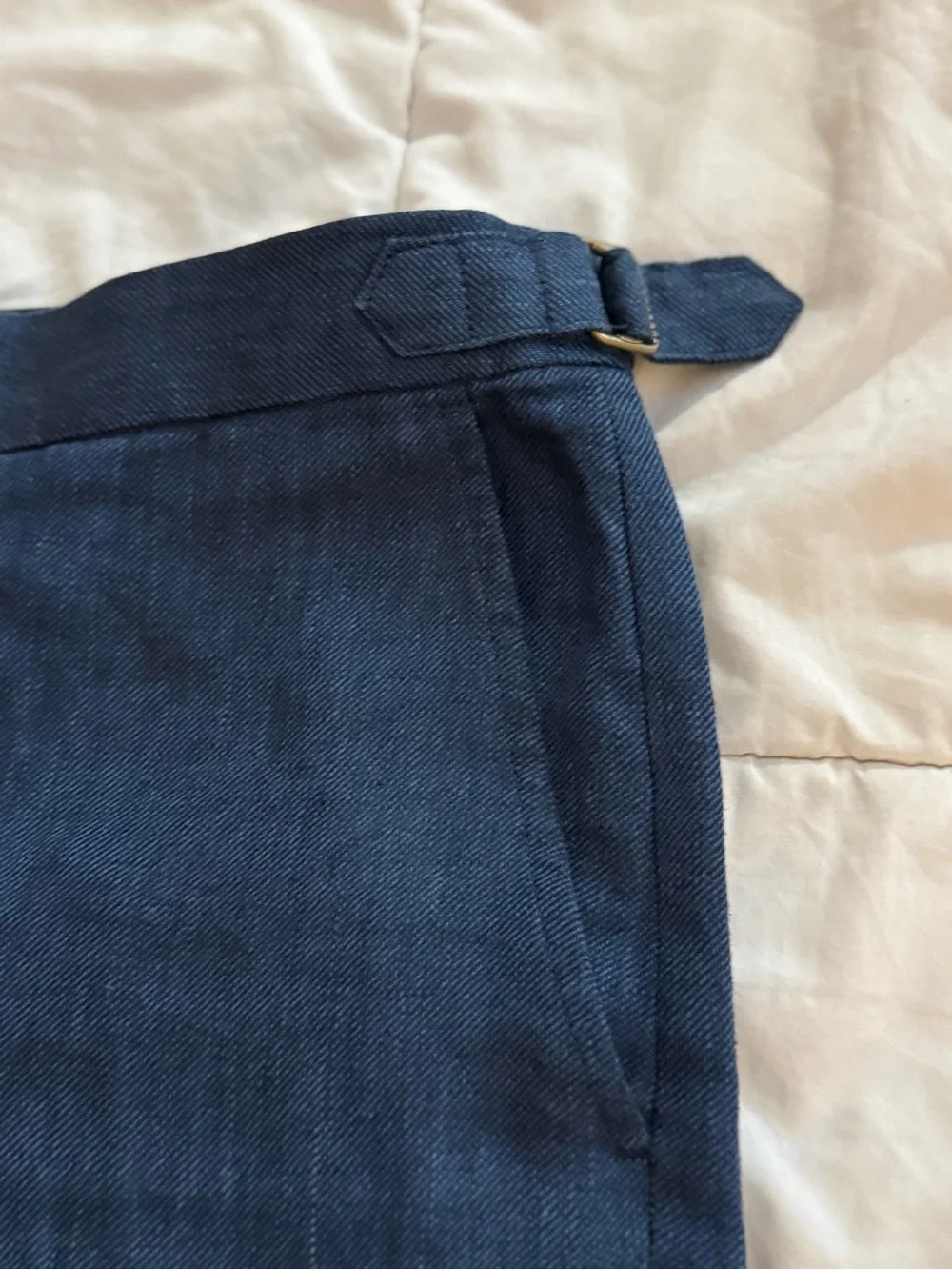 Banana Republic Blue Linen Cargo Pants – Slim Utility Trousers